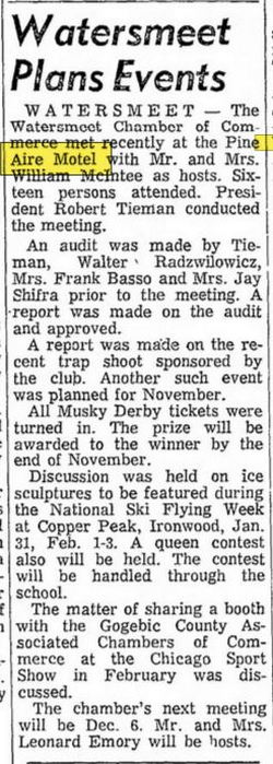 Pineaire Resort - 07 Nov 1973 Page 18 - Ironwood Daily Globe At Newspapers